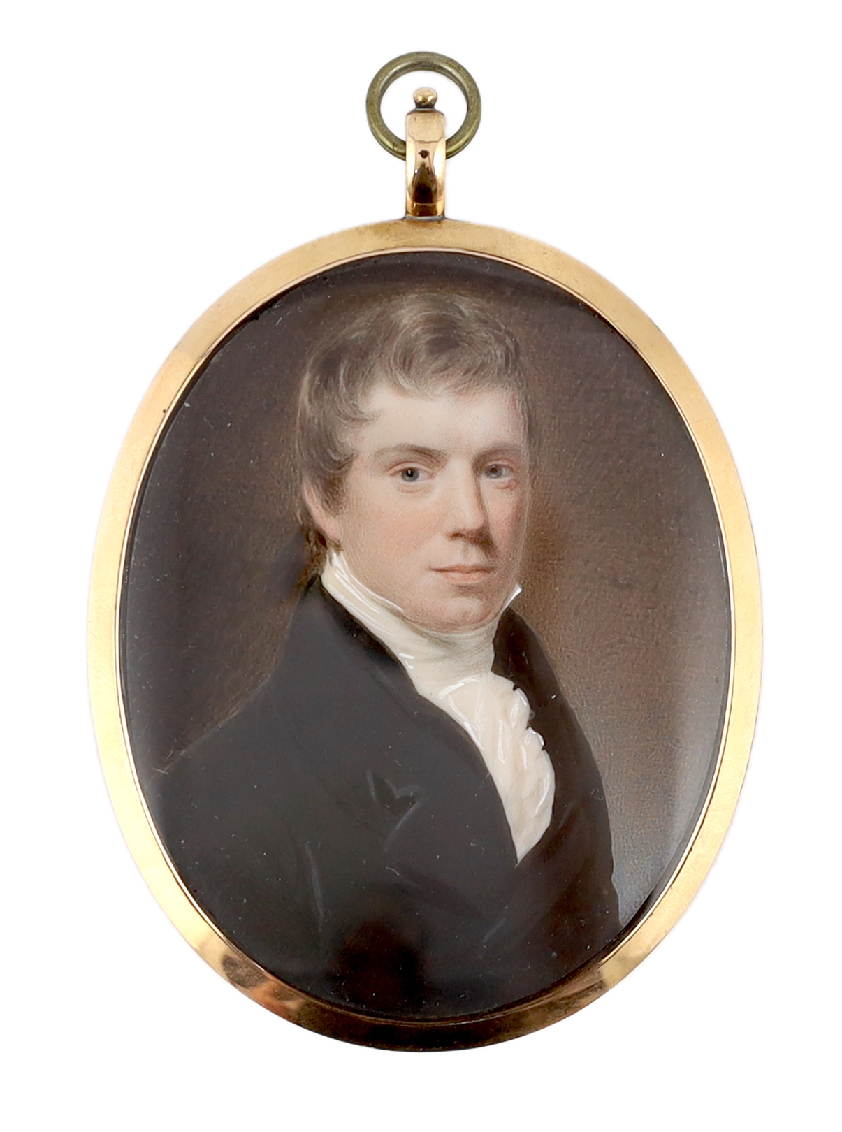 George Patten ARA (British, 1801-1865), Portrait miniature of a gentleman, watercolour on ivory, 6.5 x 5.1cm. CITES Submission reference JHF31LAF